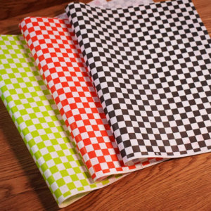 High Quality Durable Burger Takeout Greseproof Paper Sheet 14" x 14" Checkered Paper