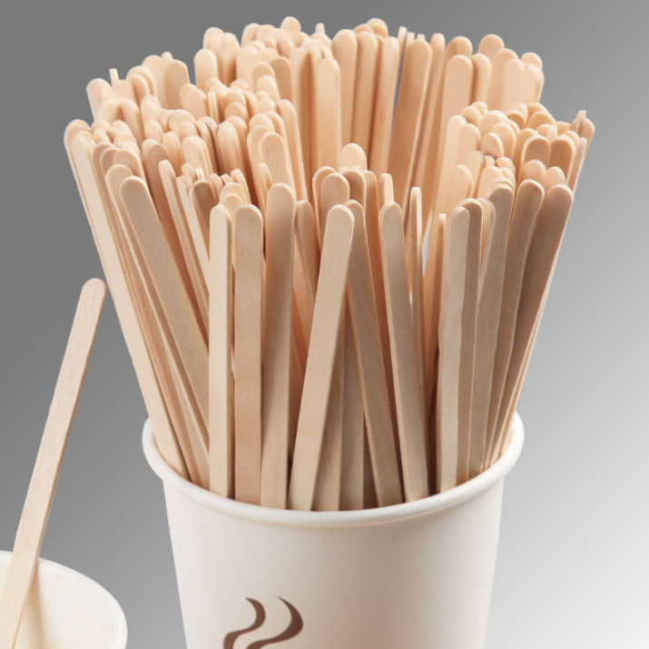 Biodegradable Wood Coffee Stir Sticks 140MM Individual paper wrapped disposable natural wooden coffee stirrer stirring stick