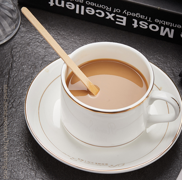 Biodegradable Wood Coffee Stir Sticks 140MM Individual paper wrapped disposable natural wooden coffee stirrer stirring stick