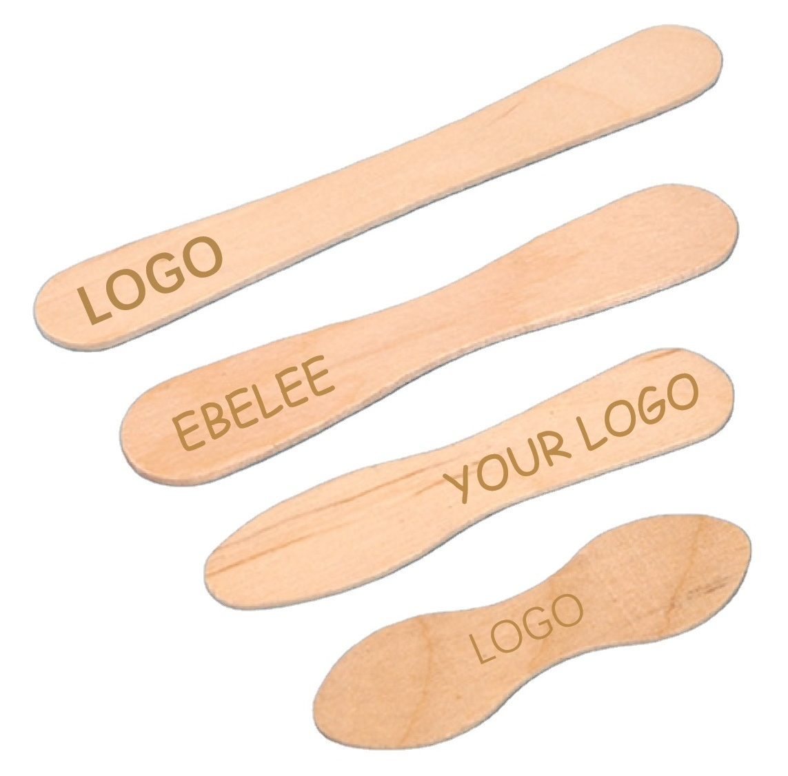 Disposable Wooden Tableware Spoon Eco Cutlery Set birch wood ice cream stick customized ice cream wooden spoon