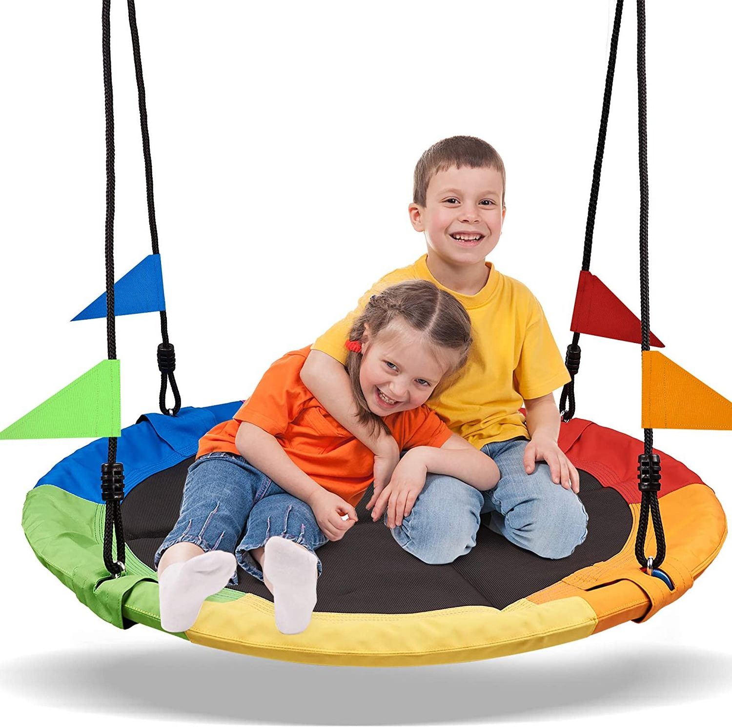 40 Inch Saucer Tree Swing Flying 660lb Weight Capacity 2 Added Hanging Straps Adjustable garden swing chair outdoor furniture