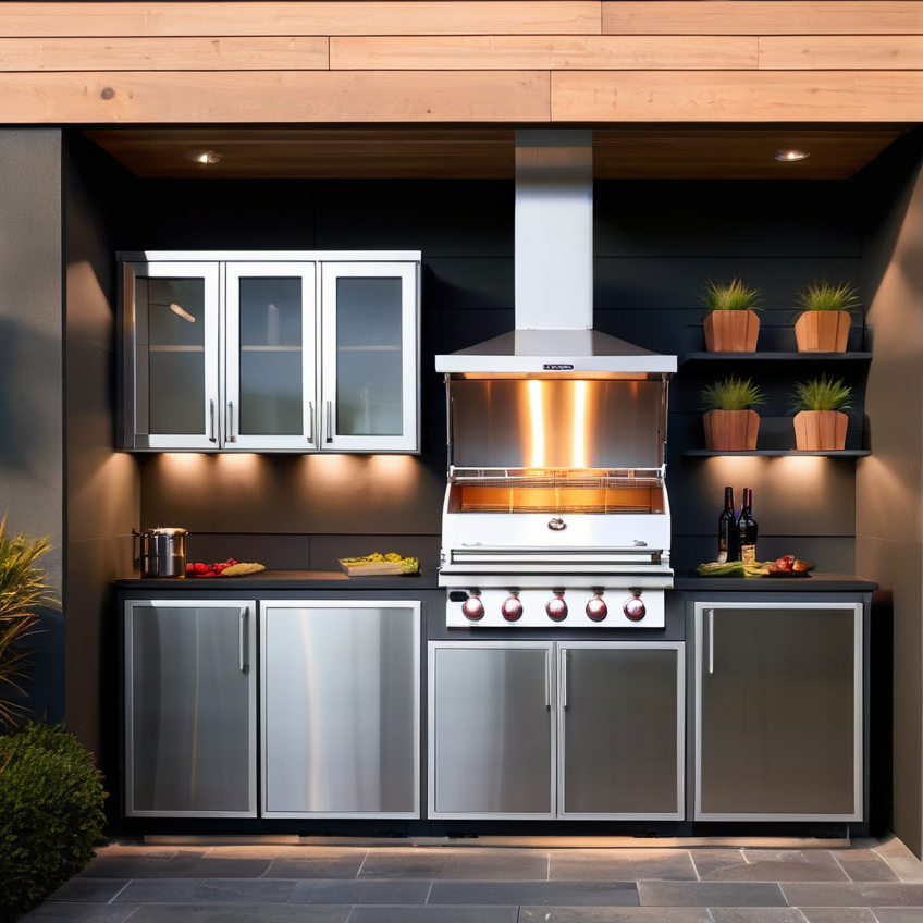 Outdoor BBQ  Kitchen Cabinet 304 Stainless Steel Doors for Outdoor Kitchen Cabinet Grill Station or BBQ Island