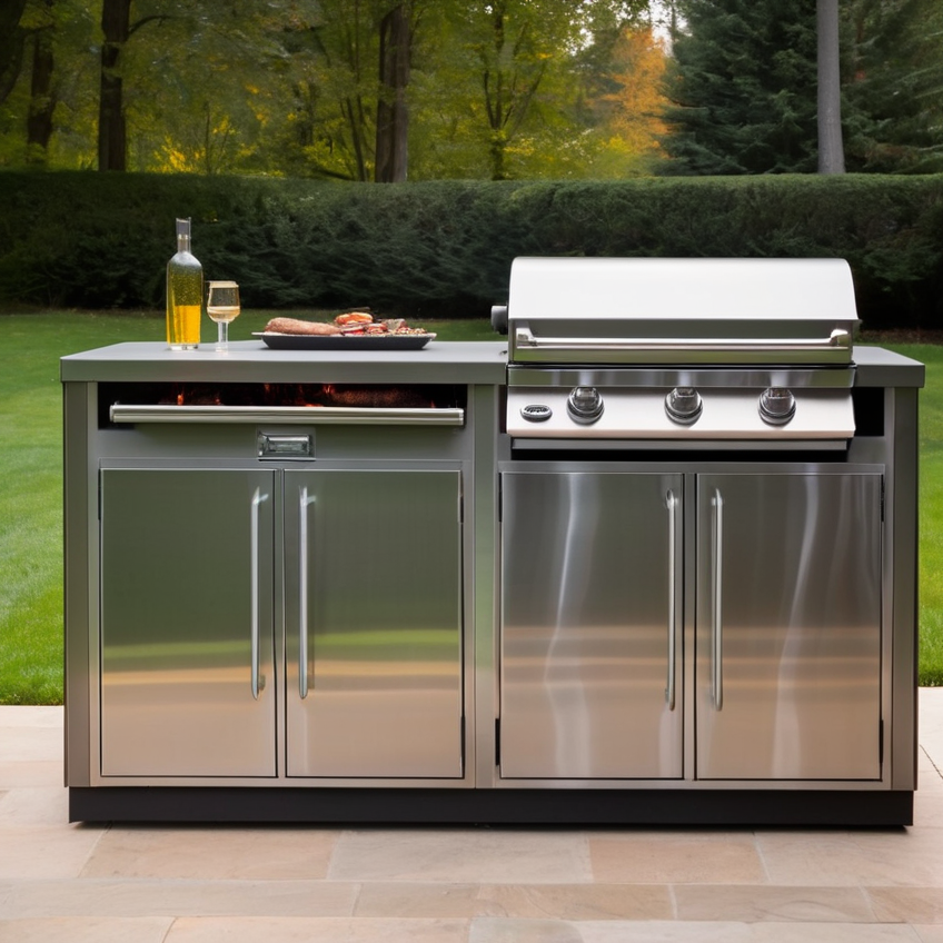 Outdoor BBQ  Kitchen Cabinet 304 Stainless Steel Doors for Outdoor Kitchen Cabinet Grill Station or BBQ Island