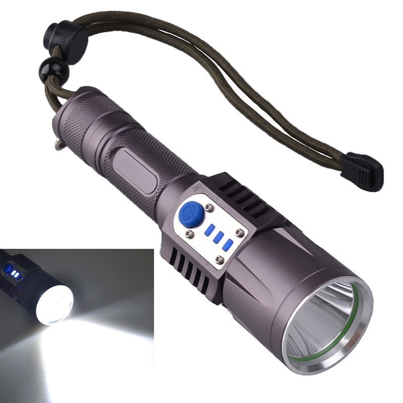 L2,T6 tactical flashlight aluminum 1000 lumen 10W USB 18650 rechargeable led flashlight