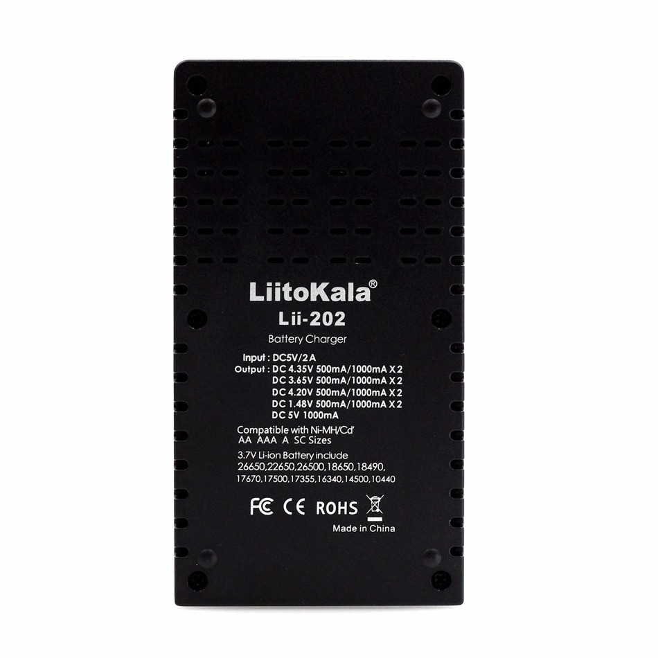 LiitoKala Lii-202 battery charger Lii-50A 26650 5000mah Rechargeable battery for flashlight