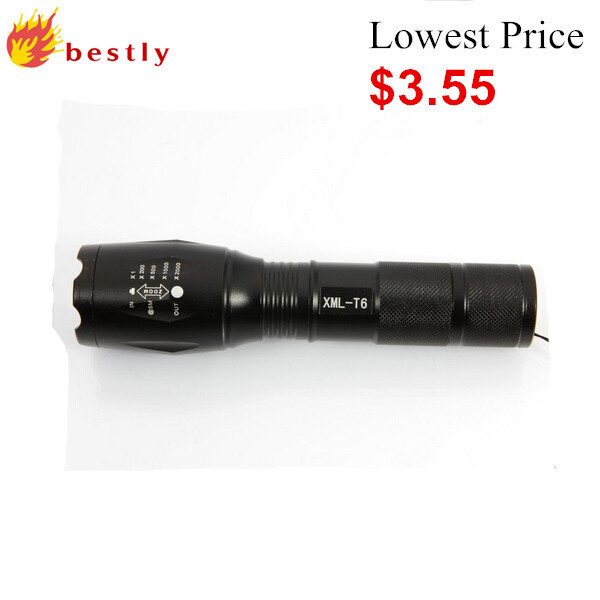 2500 Lumens High Power LED XML T6 18650 tactical flashlight Zoomable Torch light camp 5 modes tactical Flashlight