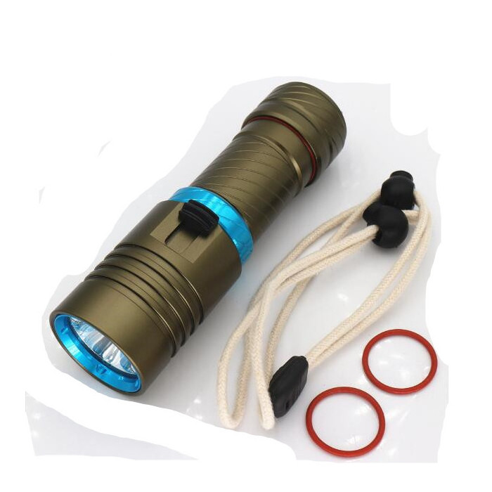 XM-L2 Diving swimming led diving flashlight Underwater Waterproof dive Torch light lamp Lantern + 26650 18650 Battery + charger