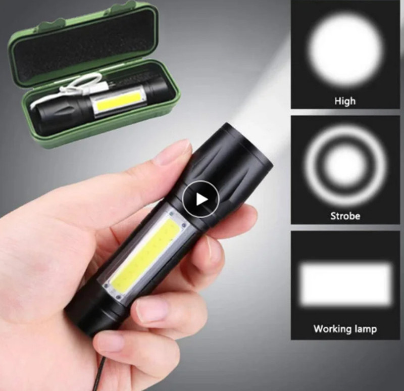 Powerful 1000 Lumens IP66 Waterproof Flash Torch Light USB Rechargeable Super Bright LED Tactical Torch light