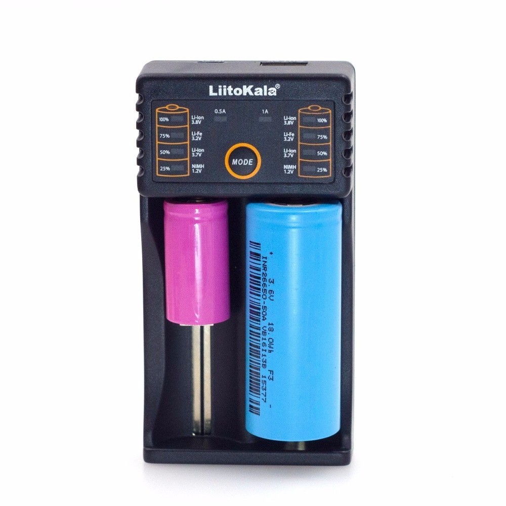 LiitoKala Lii-202 battery charger Lii-50A 26650 5000mah Rechargeable battery for flashlight