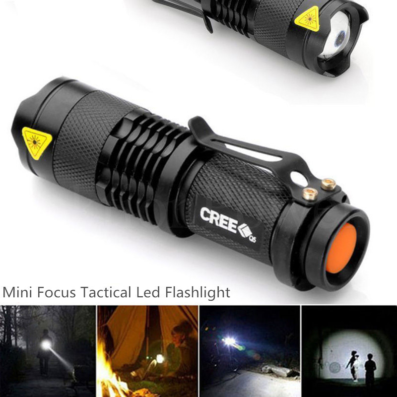 5PCS/lot Mini LED Torch 7W 2000lm LED Flashlight Adjustable Focus Zoom Flash Light Lamp Free Shipping Wholesale