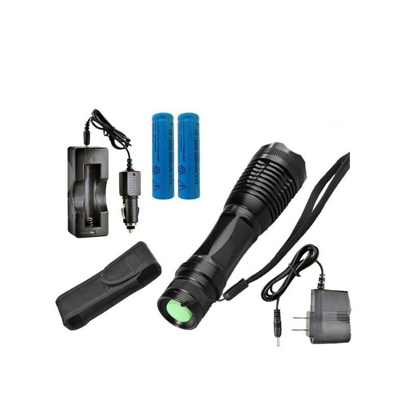 E17 XML T6 led flashlight sets 3800LM led torch zoomable led Flashlight torch including 18650 Rechargeable and Batteries