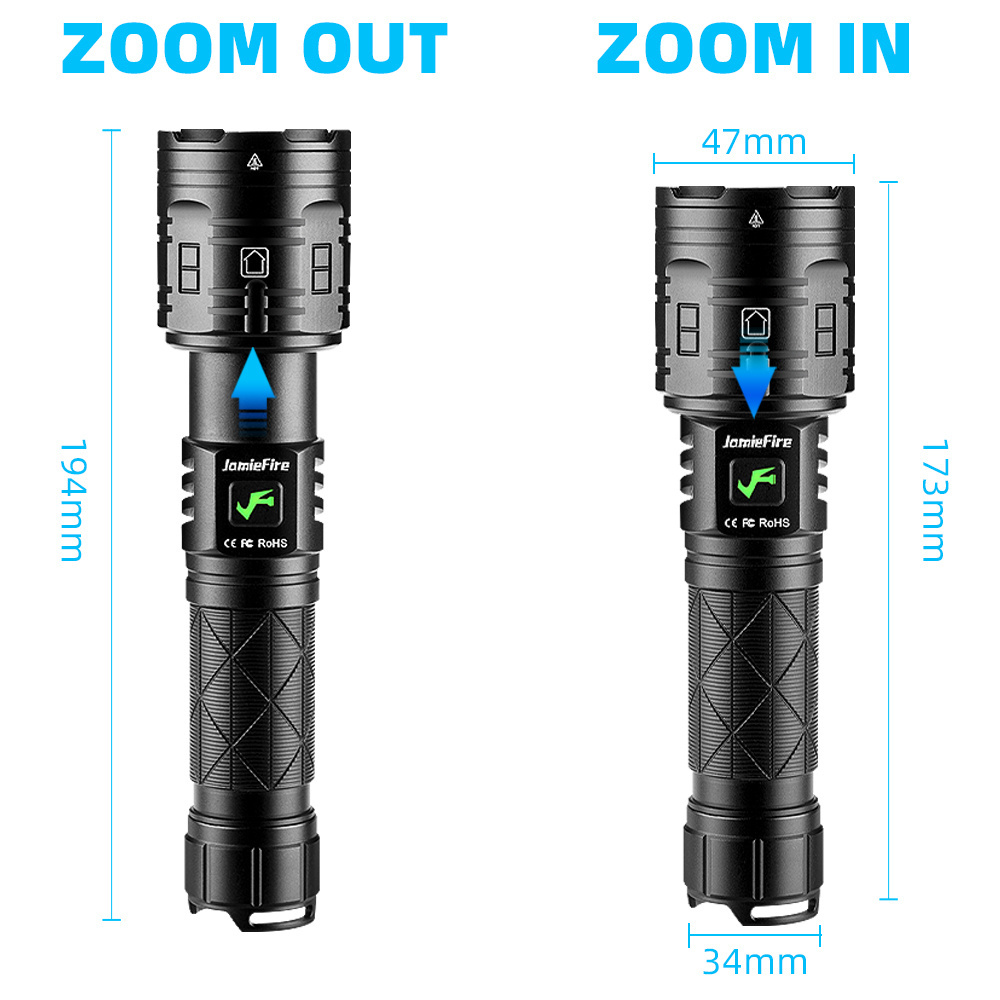 Super Bright flash light Aluminum high power 5000 lumen 30W rechargeable tactical led flashlight