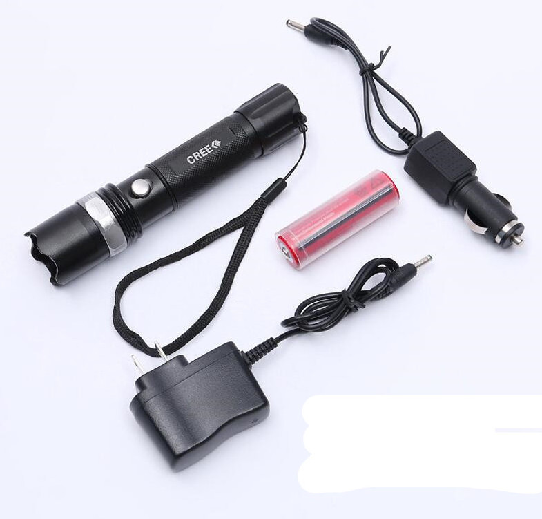 Q5 LED Flashlight 2000LM Aluminum Waterproof Zoomable flashlight 5modes for 18650 Rechargeable Battery or AAA Torch for RU