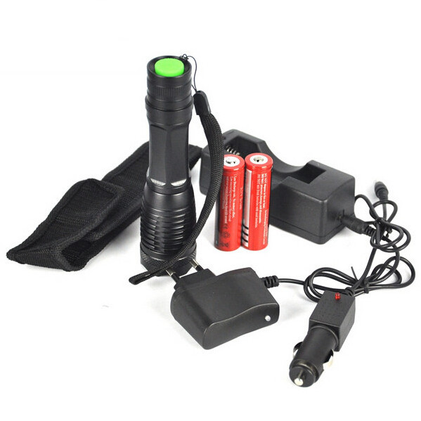 E17 XML T6 led flashlight sets 3800LM led torch zoomable led Flashlight torch including 18650 Rechargeable and Batteries