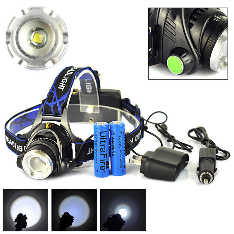 5000 lumens led headlamp xml t6 xm-l2 Headlights Lantern 4 mode waterproof torch head 18650 Rechargeable Battery Newest