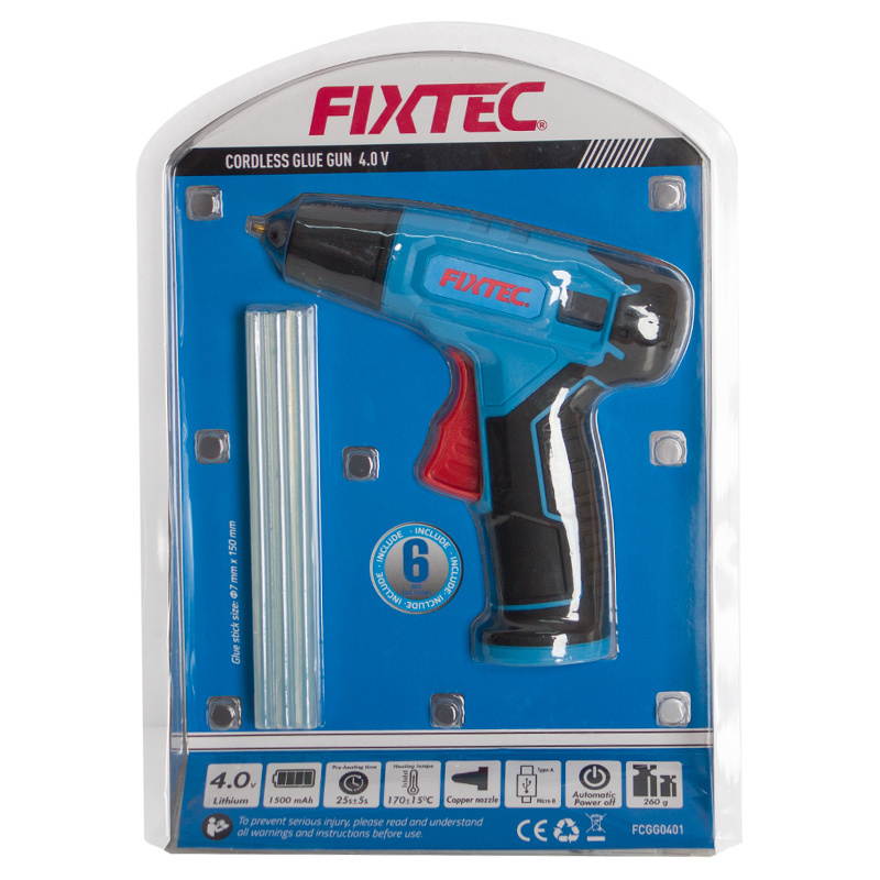 FIXTEC 3.6V Mini Hot Glue Gun with Dual Temperature include 6pcs 7*150mm Glue Sticks