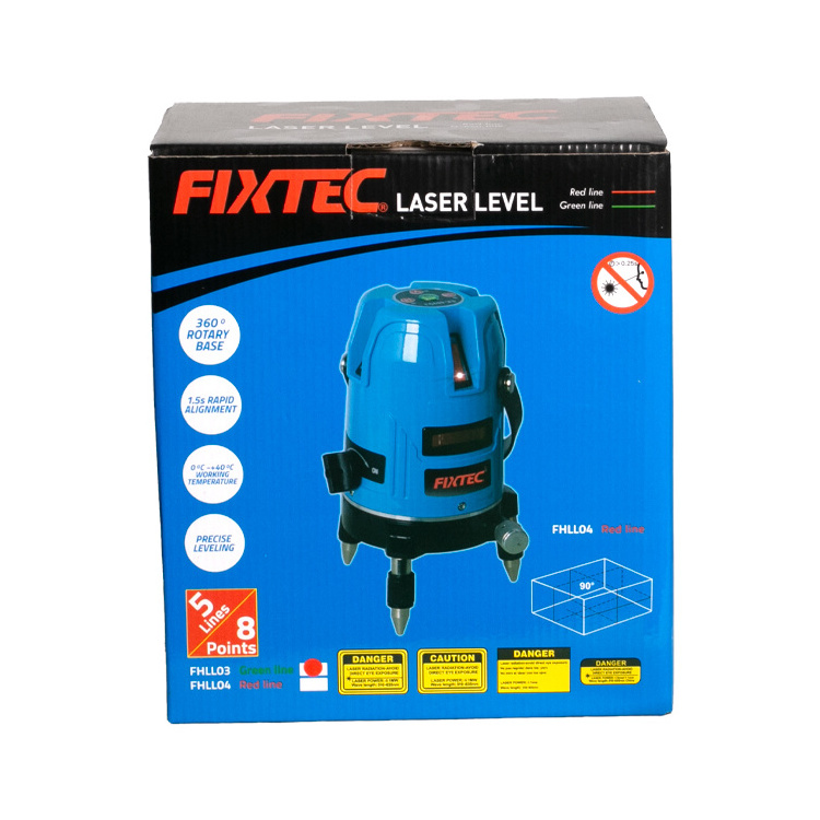 FIXTEC 5 Lines 8 Points High Precision Red Line Laser Level Meter