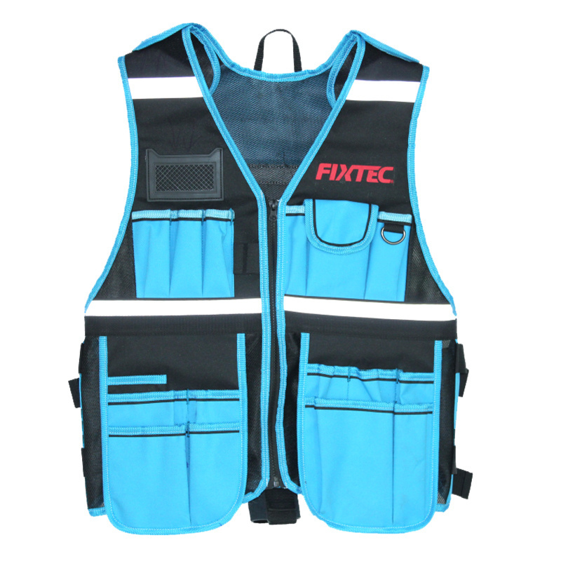 FIXTEC High Quality Portable Workwear Electrician Multi-functional Tactical Tool Vest Tool Jacket Working Tool Vest