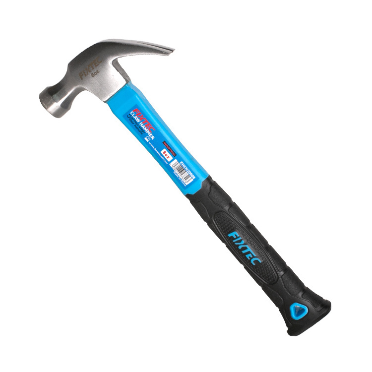 FIXTEC 8oz 16oz 20oz High Quality Claw Hammer All Sizes Small Carbon Steel Fiberglass Handle Claw Hammers