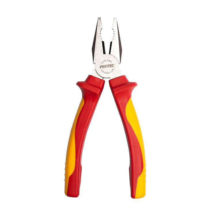 FIXTEC Hand Tools CRV Plier VDE Insulated Combination Pliers Diagonal Cutting Pliers