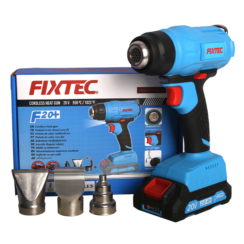 FIXTEC Heavy Duty 20v Wireless Rechargeable Battery Heat Gun Portable Power Tool Cordless Heat Shrink Wrap Heat Gun