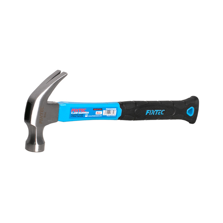 FIXTEC 8oz 16oz 20oz High Quality Claw Hammer All Sizes Small Carbon Steel Fiberglass Handle Claw Hammers