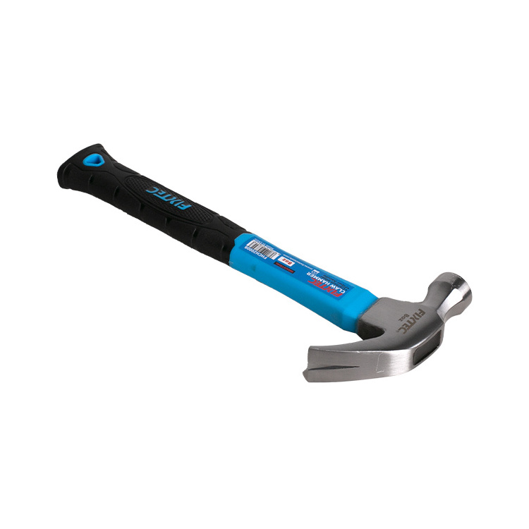 FIXTEC 8oz 16oz Professional Fiberglass Handle Multifunctional Claw Hammer