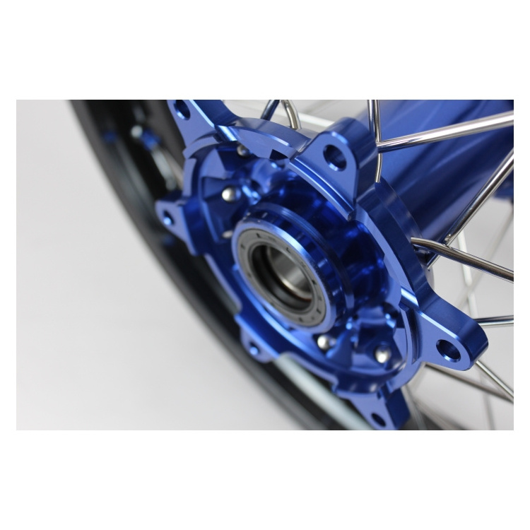 2024 Hot Sale  Motocross Wheelset  Black Rims  Blue Hubs Fit YZ/YZF250/450 14-22