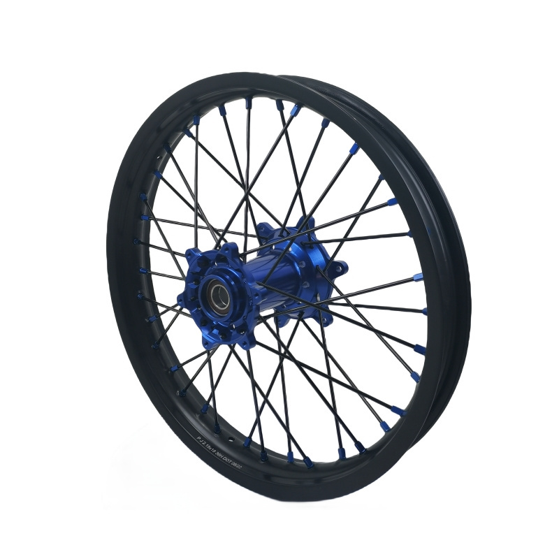 2024 Hot Sale  Motocross Wheelset  Black Rims  Blue Hubs Fit YZ/YZF250/450 14-22