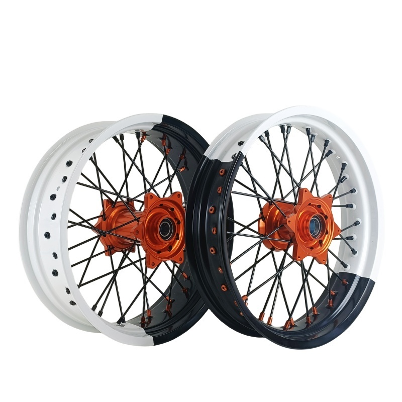 Black & White 17*2.5/3.0/3.5/4.25/4.5/5.0 Inch Wheels Supermoto Wheels 17 fit KTM YAMAHA HONDA KAWASAKI