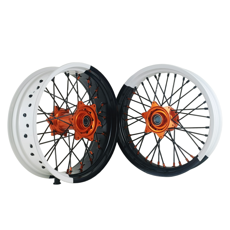 Black & White 17*2.5/3.0/3.5/4.25/4.5/5.0 Inch Wheels Supermoto Wheels 17 fit KTM YAMAHA HONDA KAWASAKI