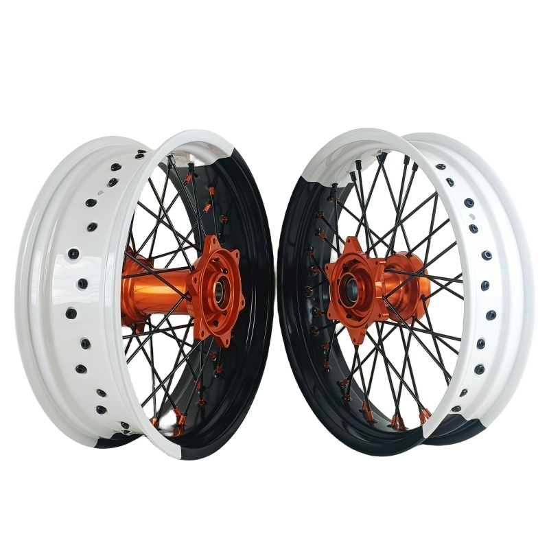 Black & White 17*2.5/3.0/3.5/4.25/4.5/5.0 Inch Wheels Supermoto Wheels 17 fit KTM YAMAHA HONDA KAWASAKI