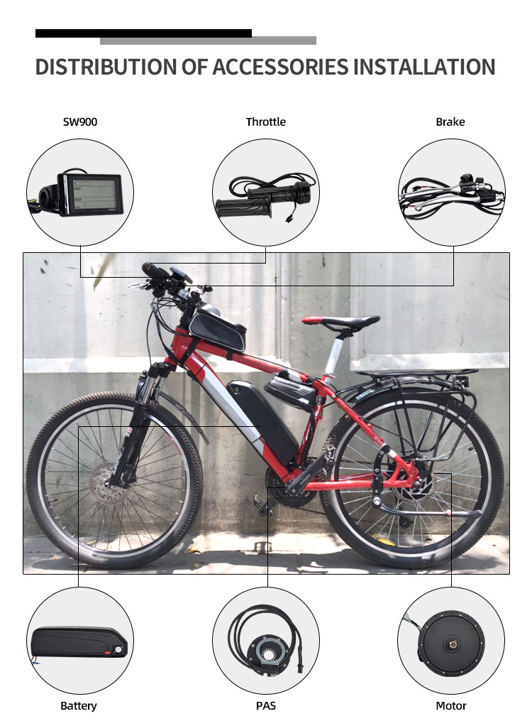 Hot Sale Hub Motor folding electric bike 350W 500W e bike kit 750w 1000W moped electric bicycle conversion kit