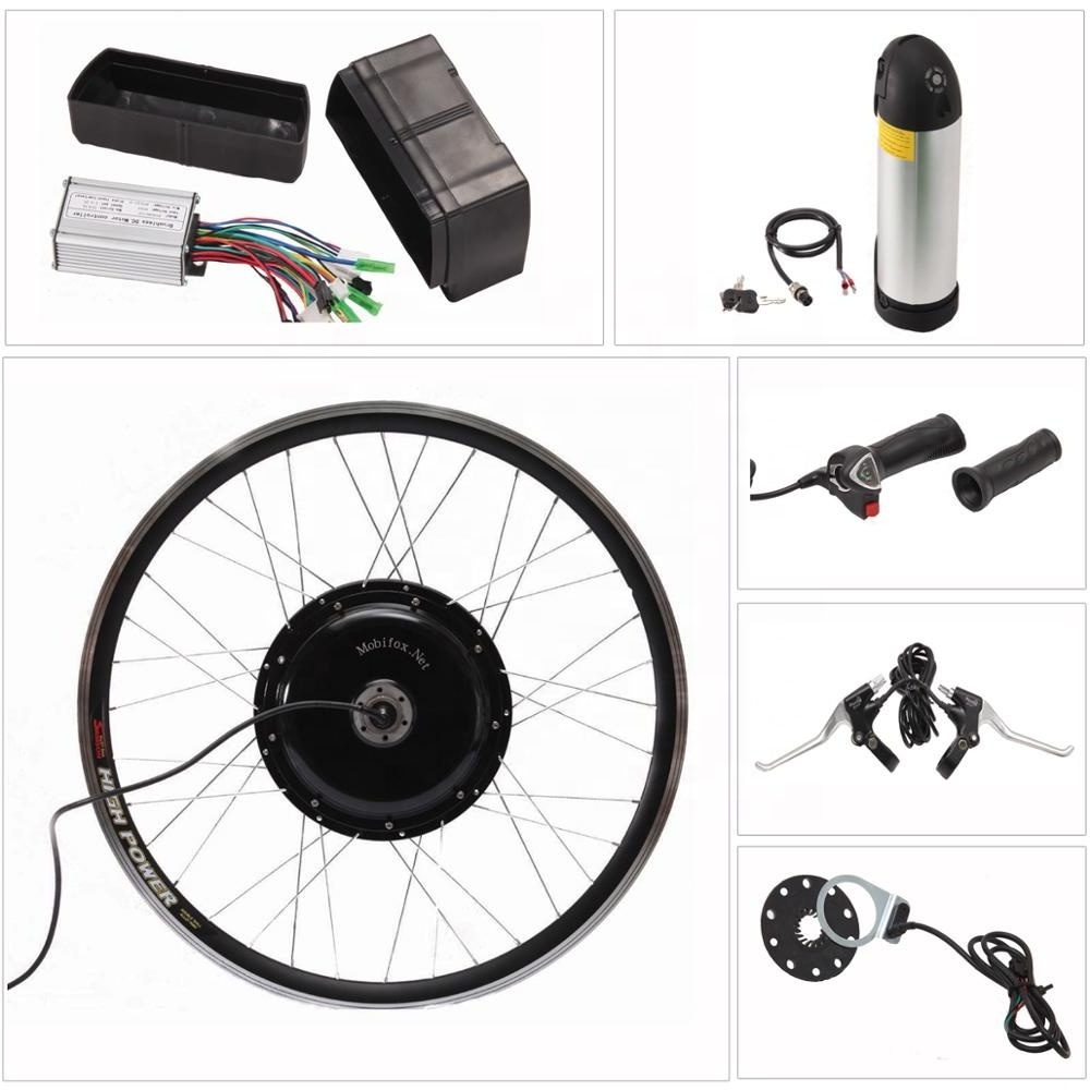 20 26Inch Fat Tire Ebike Conversion Kit 1000W With Battery, 500W 1500W 48V 72V Front Rear Wheel Hub Electric Bike Conversion Kit