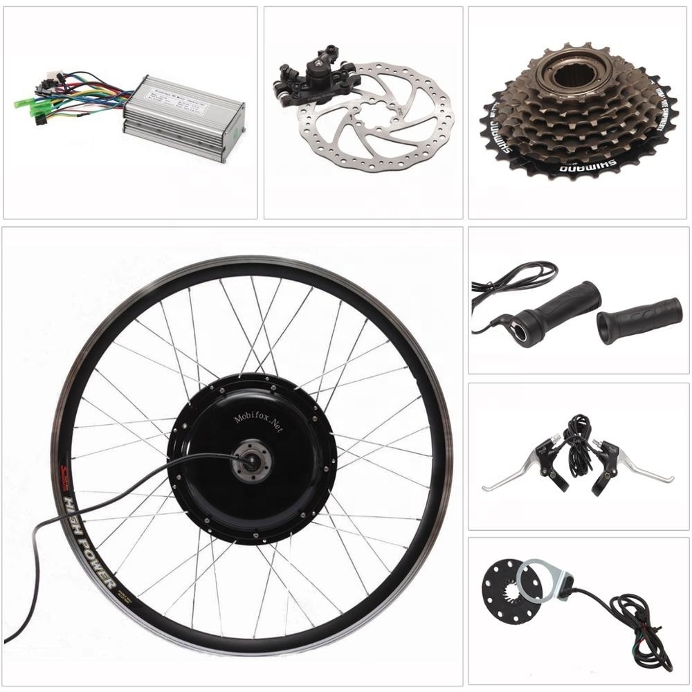 20 26Inch Fat Tire Ebike Conversion Kit 1000W With Battery, 500W 1500W 48V 72V Front Rear Wheel Hub Electric Bike Conversion Kit