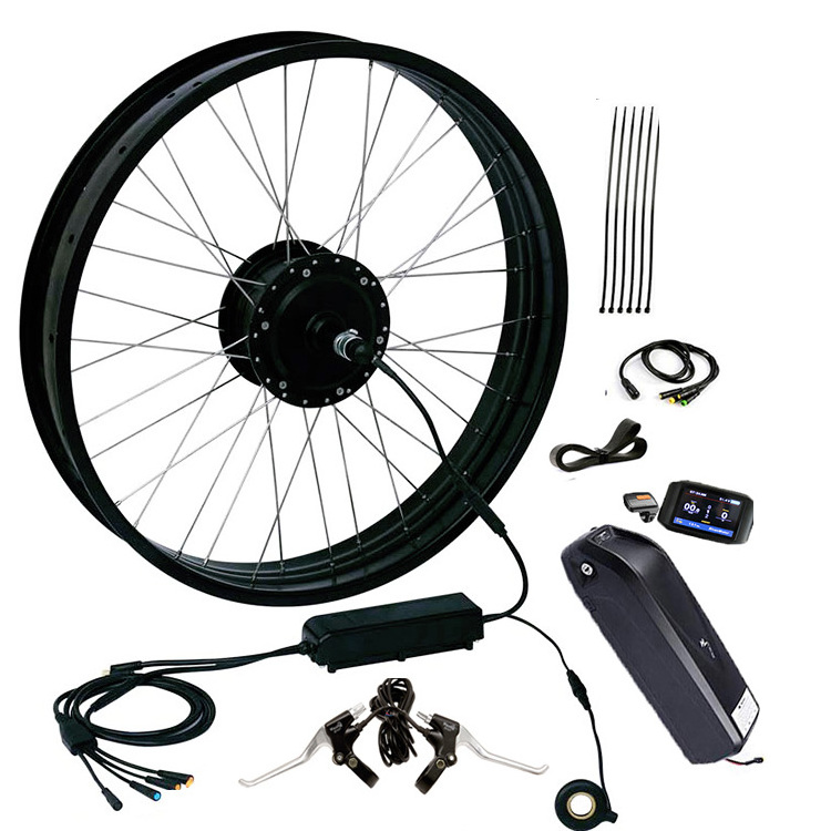 Top Manufacture 20 24 26 27.5 28 Inch 700C Ebike Conversion Kit 36V500w750w Hub Motor Fat Tire Wheel battery for electric bike