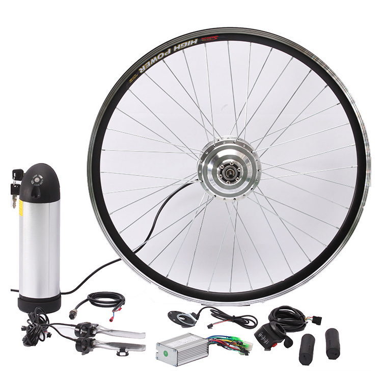 Top Manufacture 20 24 26 27.5 28 Inch 700C Ebike Conversion Kit 36V500w750w Hub Motor Fat Tire Wheel battery for electric bike