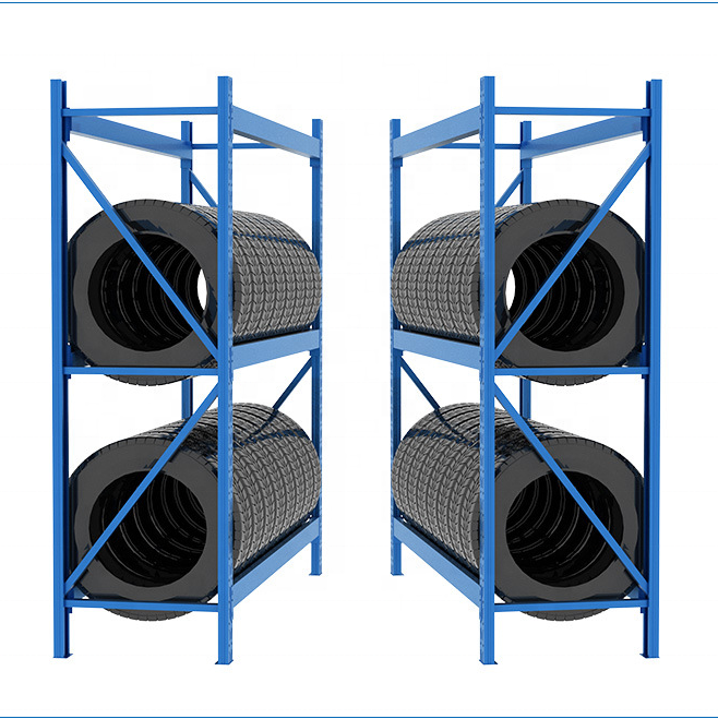 OEM ODM Steel Wheel Racks Car Tire Display Rack Stackable Heavy Truck Tire Racking Motorcycle Spare Tyre rack