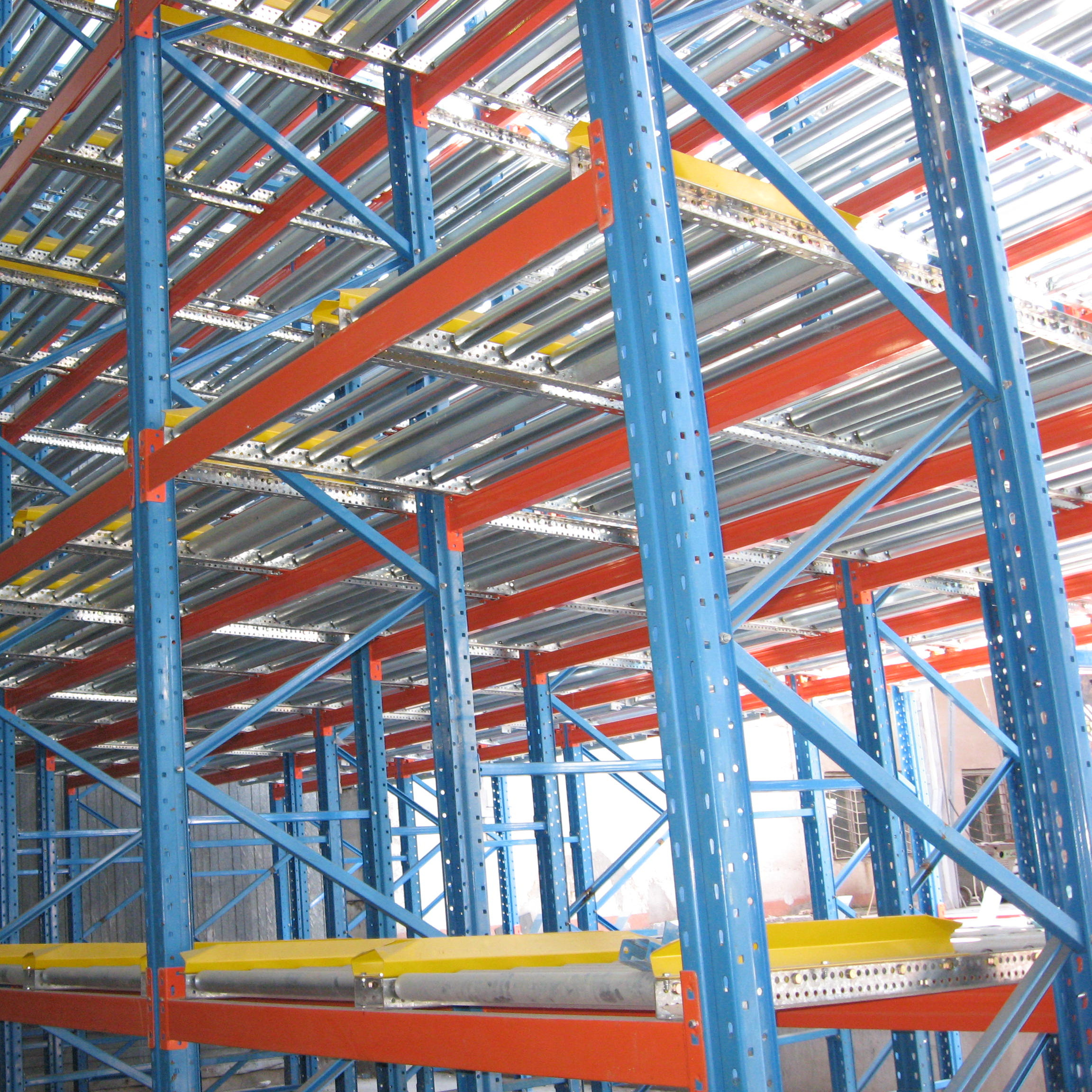 High Quality Automated Warehouse Storage Pallet Package Flow Rack with Slide Roller