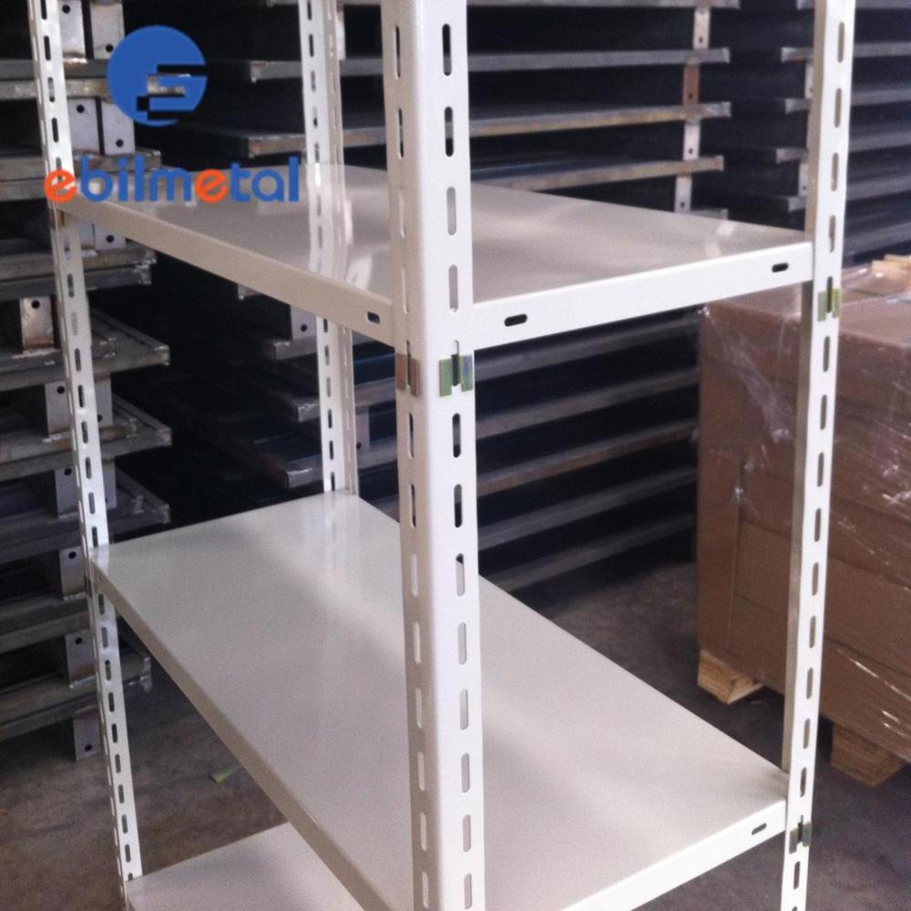 China Best Selling Steel Slotted Angle Storage Light Duty Rack With Mdf Shelves