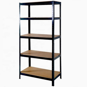 China Best Selling Steel Slotted Angle Storage Light Duty Rack With Mdf Shelves