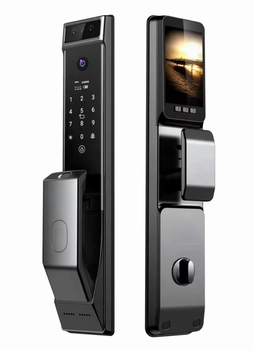 Korea digital door lock electric fingerprint 3D face recognition tuya smart door lock with camera