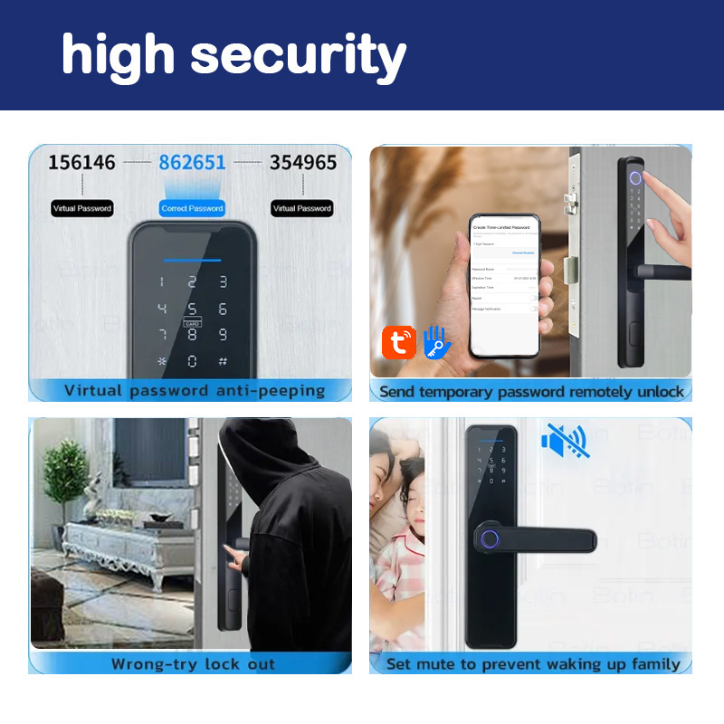 China supplier door lock waterproof IP65 smart lock sliding glass door Tuya aluminum sliding door lock