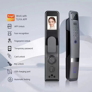 High security Cat eye Alarm function Wifi keyless entry door lock 3D face recognition door lock