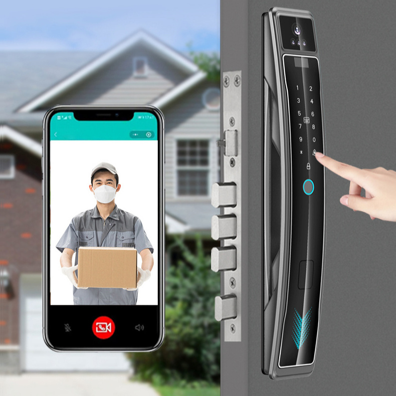 Ip66 Waterproof Smart door Lock 3D face recognition zigbee Digital Door Lock with Tuya