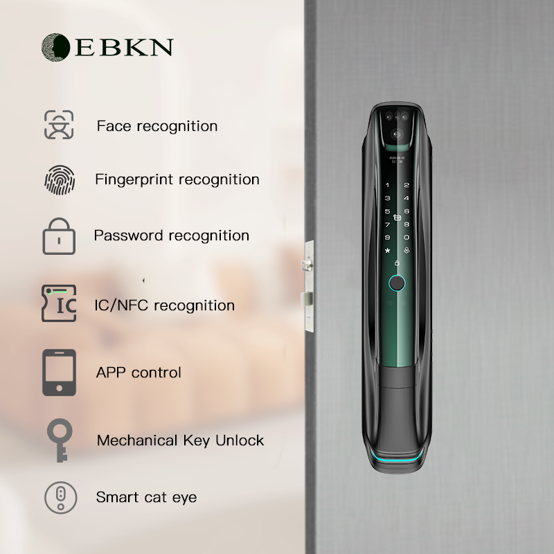 3D Face Recognition Door Lock EBKN Fechaduras Inteligente WIFI Fingerprint Security Smart Door Lock With Wifi