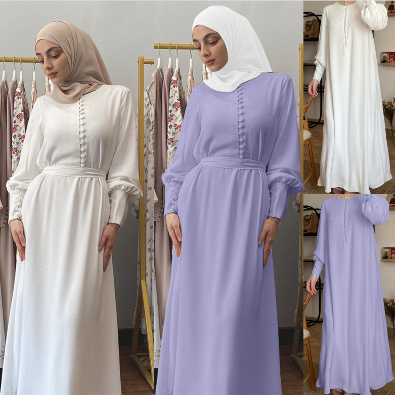 Yibaoli Manufacturer Well Made white abaya dress two layer chiffon abayas new wholesale dubai abaya