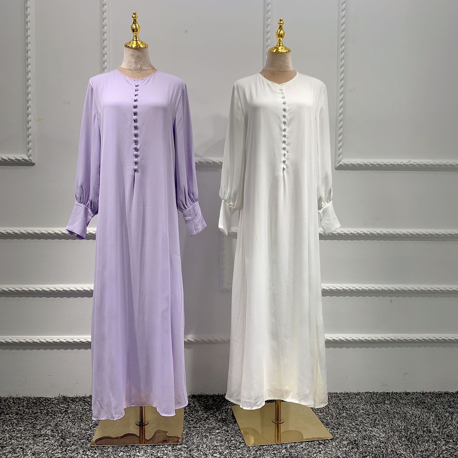 Yibaoli Manufacturer Well Made white abaya dress two layer chiffon abayas new wholesale dubai abaya