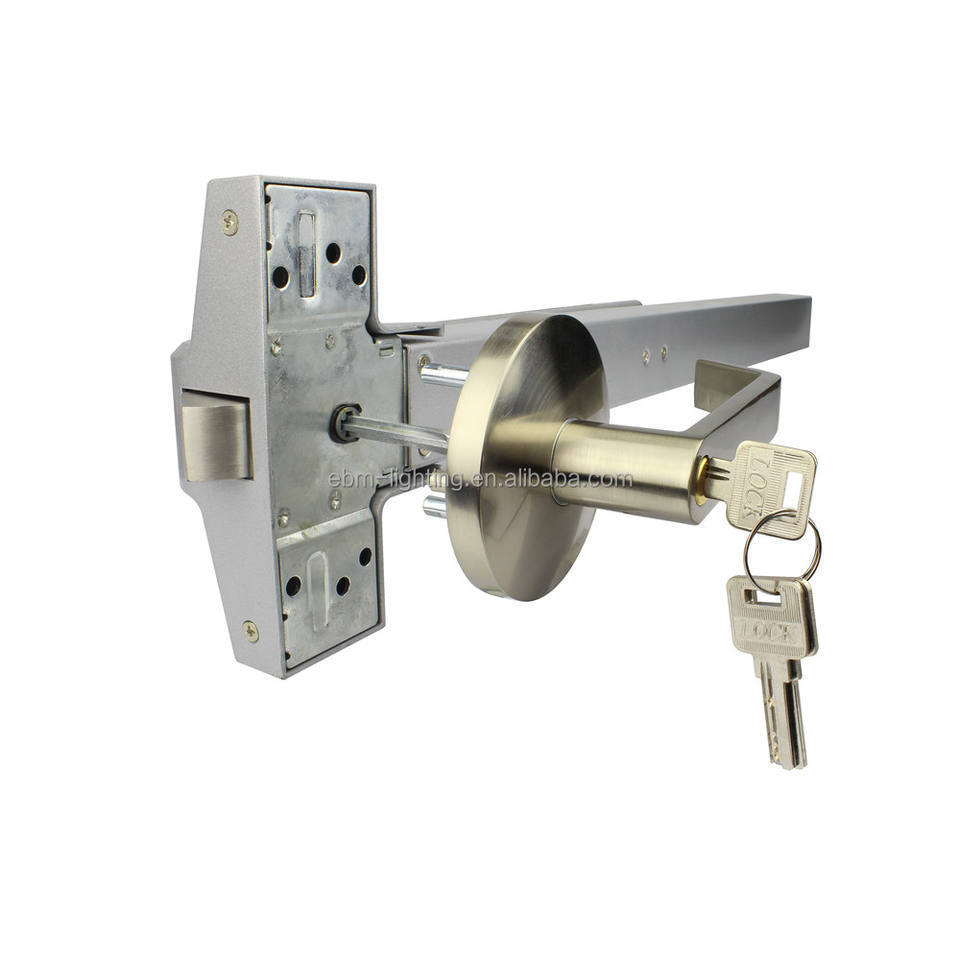 Heavy duty square spindle outside Trim Lock for Panic Push Bar, Fire rated Door Lever handle, rosette 84mm 85mm