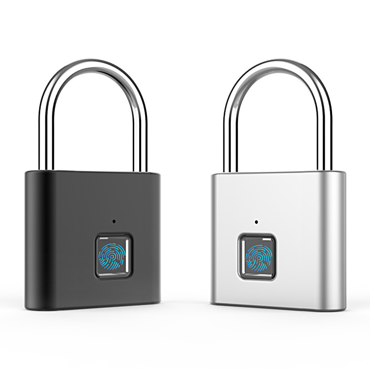 Waterproof fingerprint padlock safe USB charging quick unlock thumbprint padlock for gym locker can store 20 Fingerprint